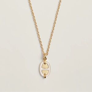 Hermès necklace - Mini Maillon pendant, small model in crème color